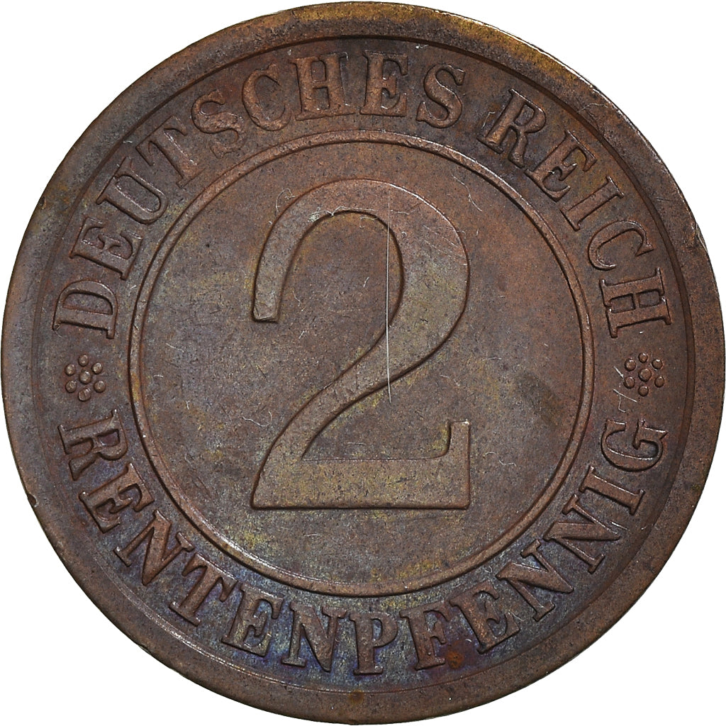 Coin, GERMANY, WEIMAR REPUBLIC, 2 Rentenpfennig, 1924, Berlin, AU(50-53)