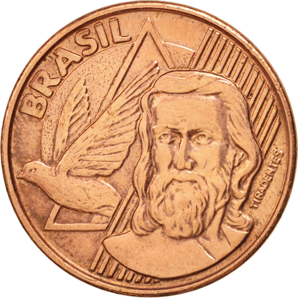 Coin, Brazil, 5 Centavos, 2003, AU(50-53), Copper Plated Steel, KM:648