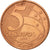 Moneta, Brazylia, 5 Centavos, 2003, AU(50-53), Miedź platerowana stalą, KM:648