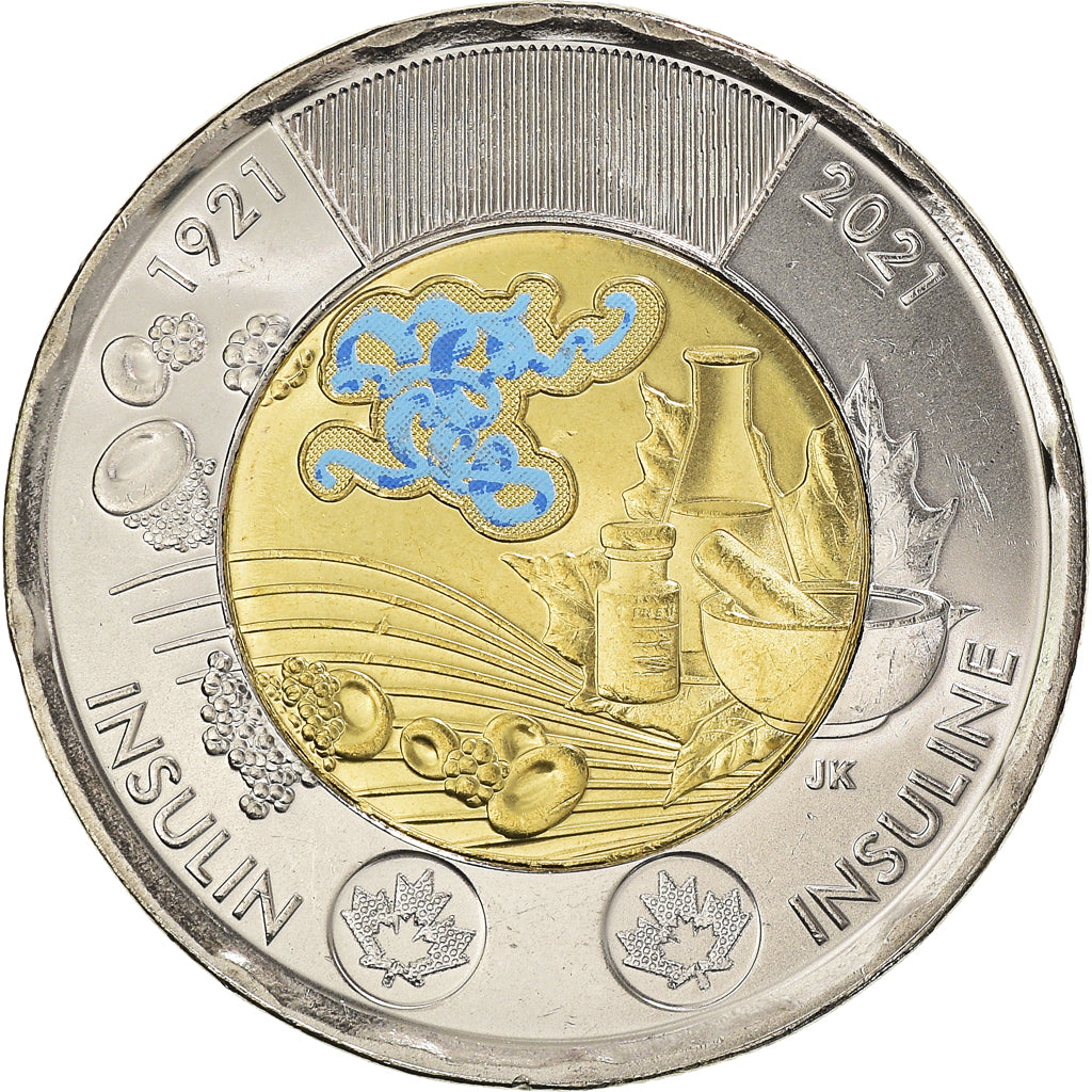Moneta, Canada, Découverte de l'insuline, 2 Dollars, 2021, Colorized, MS(63)