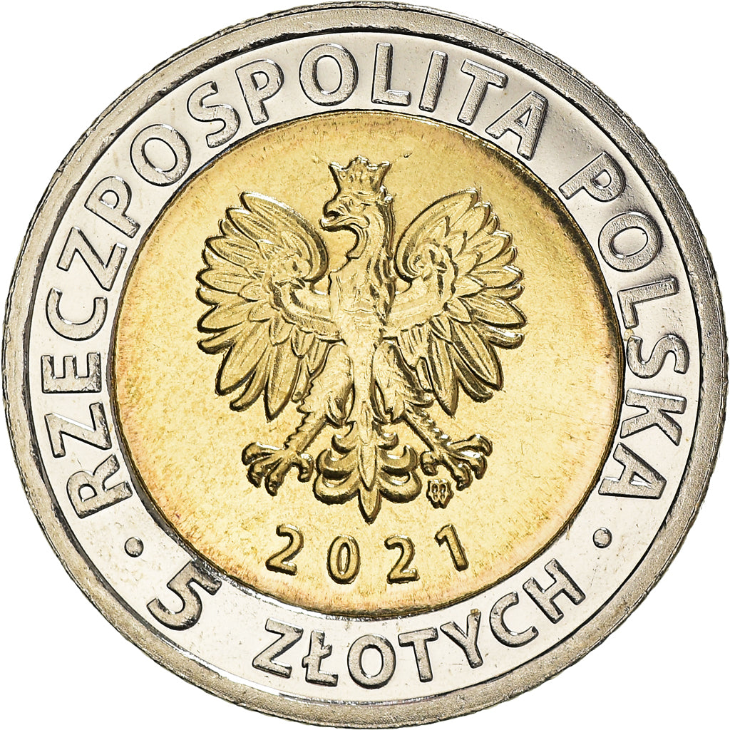 Monnaie, Pologne, The Crane Gate in Gdańsk, 5 Zlotych, 2021, SPL