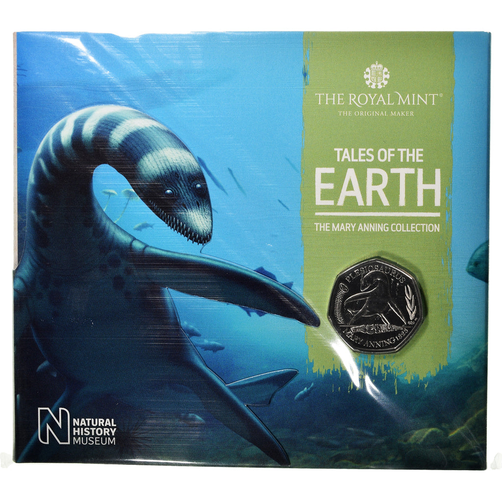 Moneda, Gran Bretaña, PLESIOSAURUS, 50 Pence, 2021, BU, FDC, Cupronickel