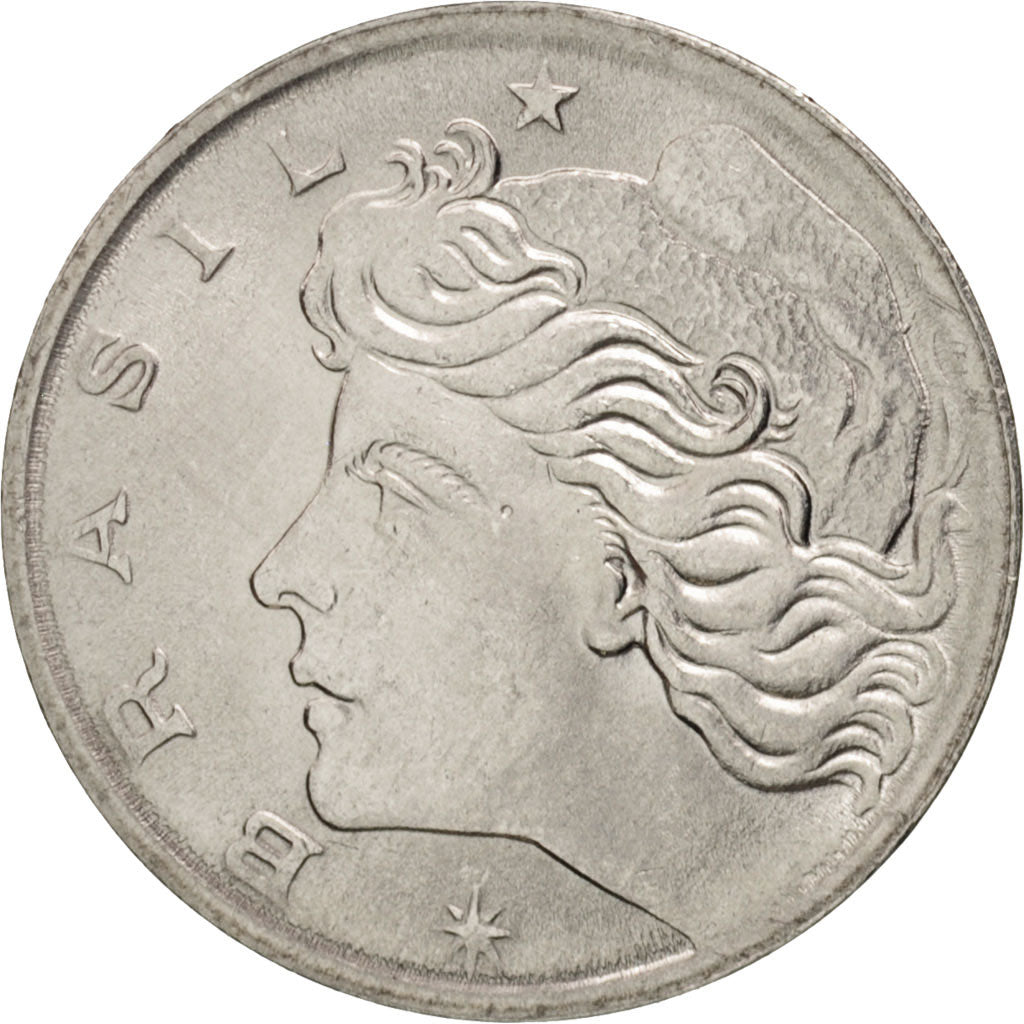 Coin, Brazil, Centavo, 1975, MS(63), Stainless Steel, KM:585