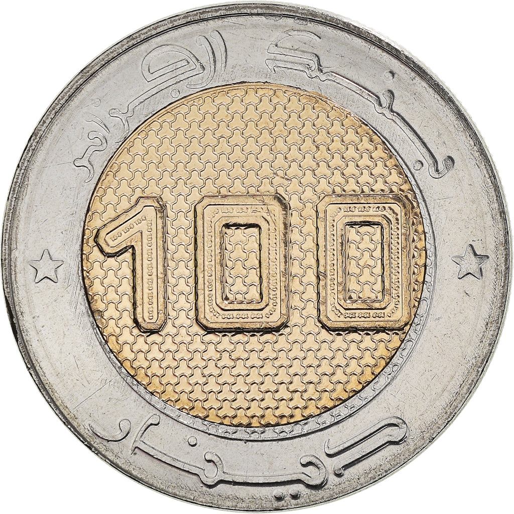 Moeda, Argélia, Satellite, 100 Dinars, 2019, MS(63), Bimetálico, KM:141