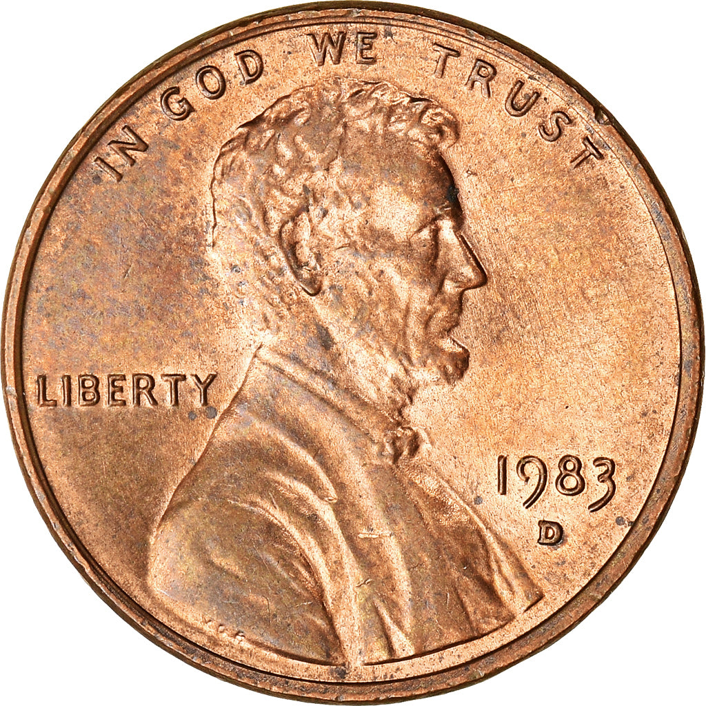 Coin, United States, Lincoln Cent, Cent, 1983, U.S. Mint, Denver, AU(50-53)