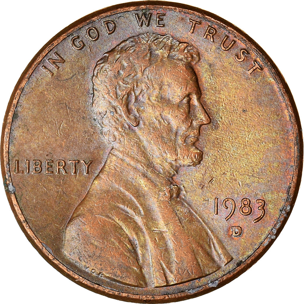 Monnaie, États-Unis, Lincoln Cent, Cent, 1983, U.S. Mint, Denver, TB+, Copper