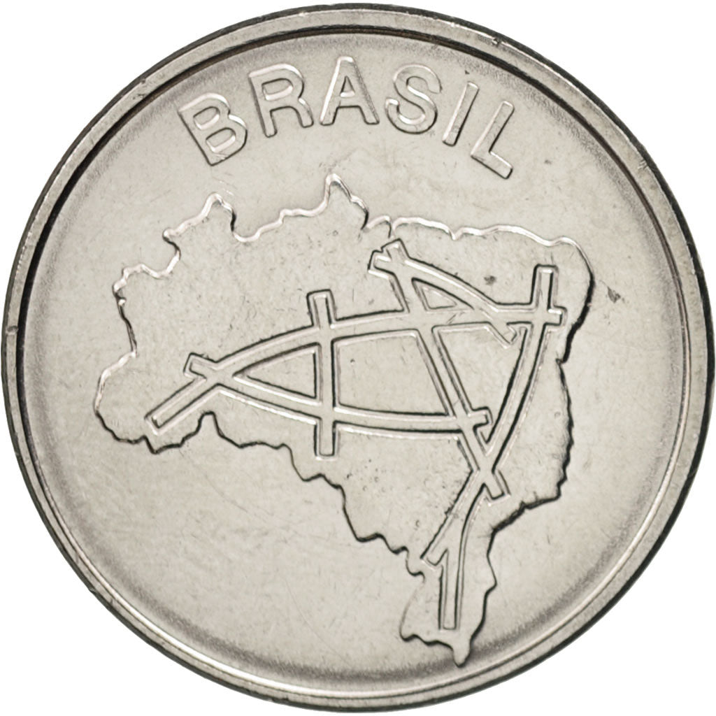 Moneda, Brasil, 10 Cruzeiros, 1985, EBC, Acero inoxidable, KM:592.2