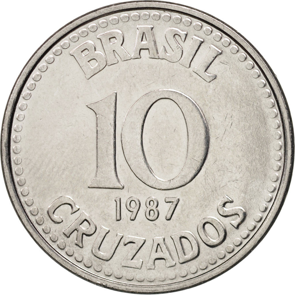 Monnaie, Brésil, 10 Cruzados, 1987, SPL, Stainless Steel, KM:607