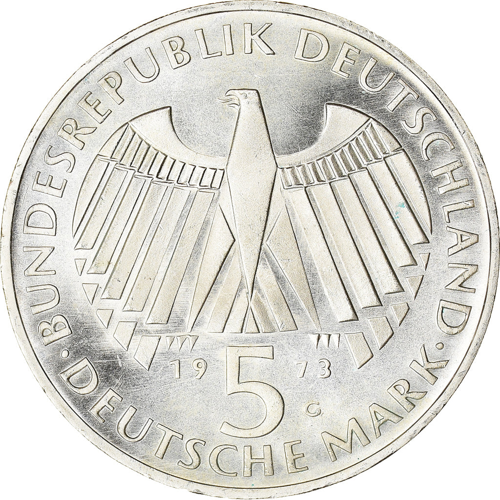 Moneda, ALEMANIA - REPÚBLICA FEDERAL, 5 Mark, 1973, Karlsruhe, Germany, BE, SC