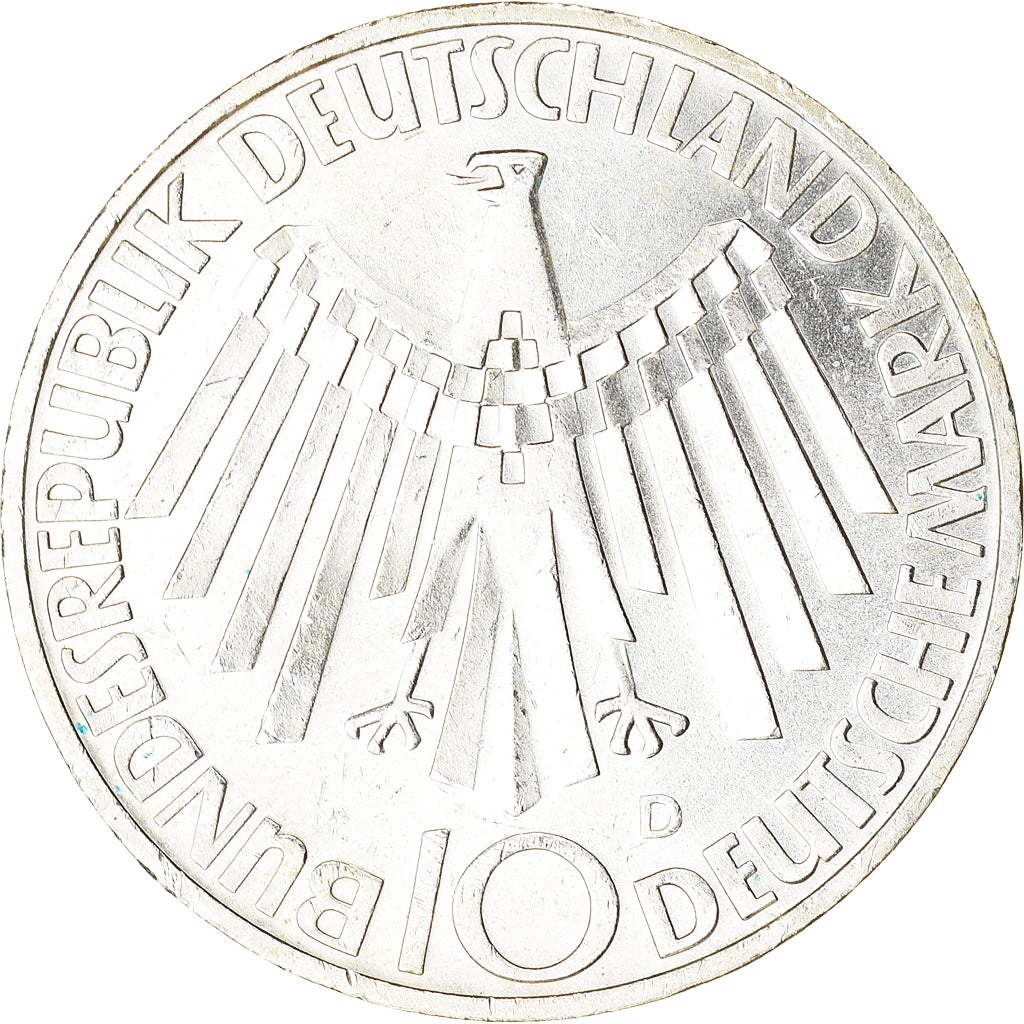 Münze, Bundesrepublik Deutschland, 10 Mark, 1972, Munich, SS, Silber, KM:130