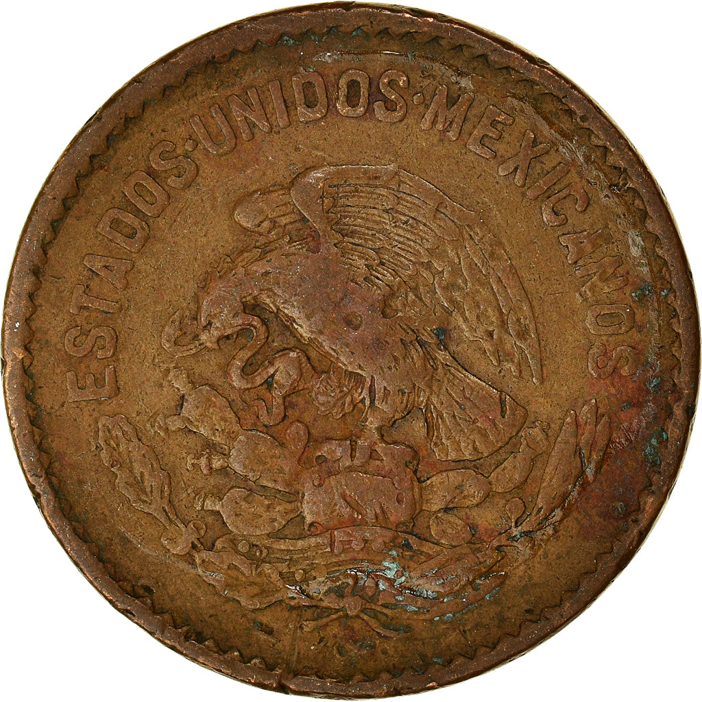 Moneta, Mexico, 5 Centavos, 1954, Mexico City, VF(20-25), Brązowy, KM:424