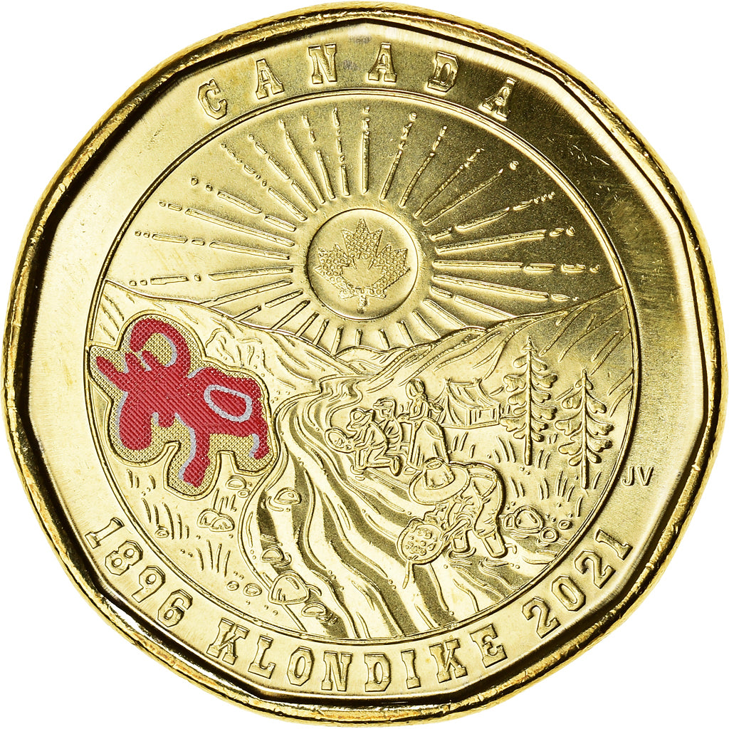 Coin, Canada, Dollar, 2021, Colorized, MS(63), Brass plated steel (three-ply)