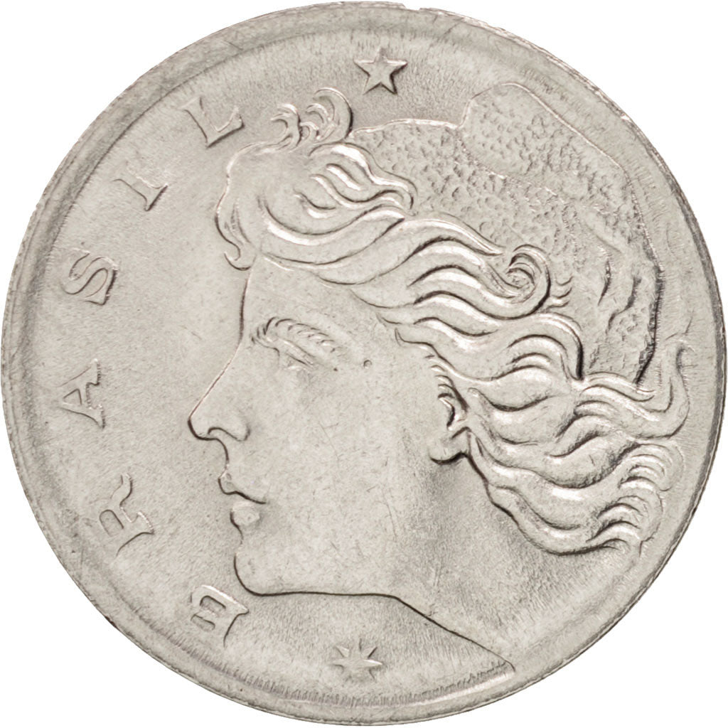 Coin, Brazil, Centavo, 1975, MS(63), Stainless Steel, KM:575.2