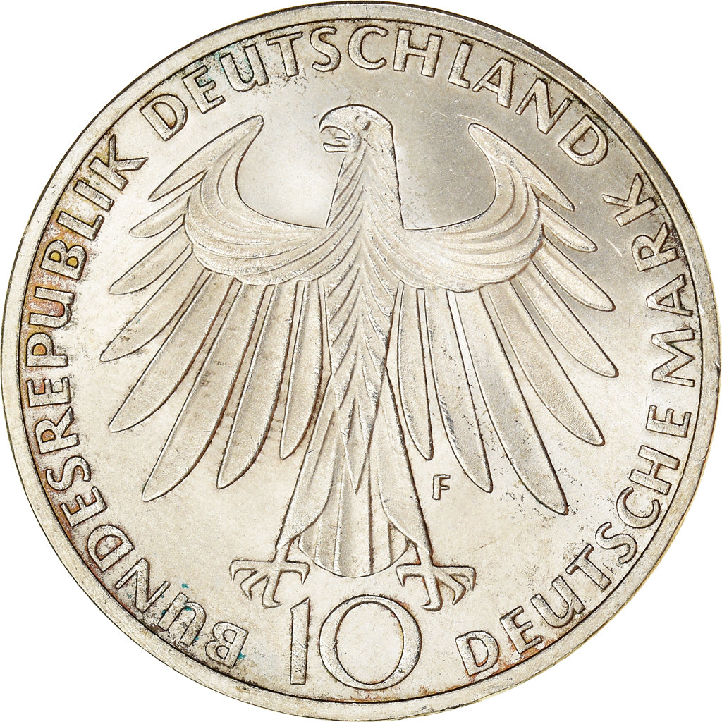 Coin, GERMANY - FEDERAL REPUBLIC, 10 Mark, 1972, Stuttgart, EF(40-45), Silver