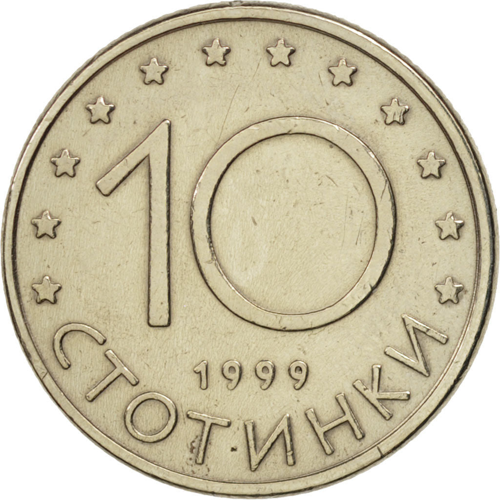 Münze, Bulgarien, 10 Stotinki, 1999, Sofia, VZ, Copper-Nickel-Zinc, KM:240