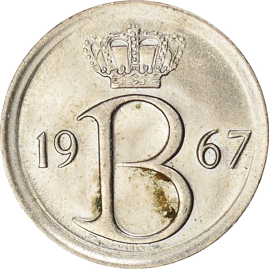 Münze, Belgien, 25 Centimes, 1967, Brussels, SS, Kupfer-Nickel, KM:153.1
