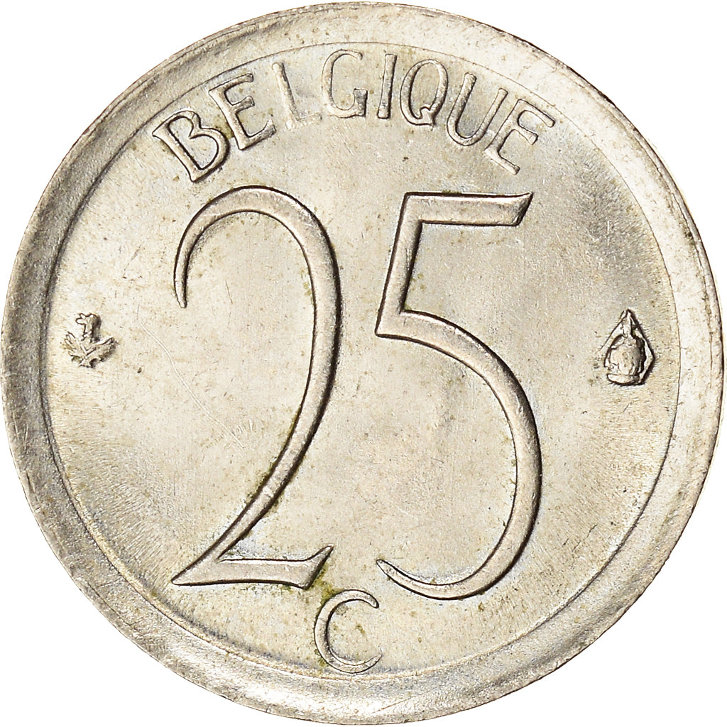 Münze, Belgien, 25 Centimes, 1967, Brussels, SS, Kupfer-Nickel, KM:153.1
