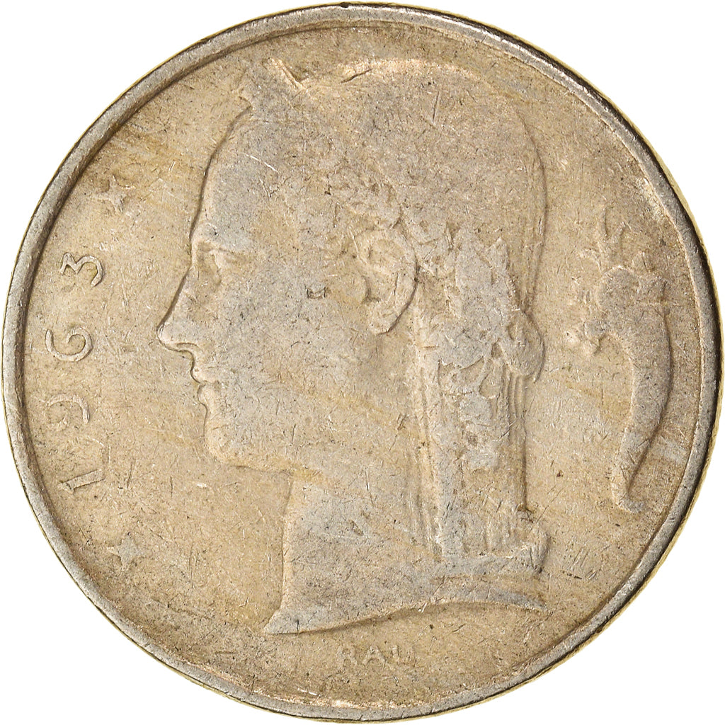 Moneta, Belgio, 5 Francs, 5 Frank, 1963, MB+, Rame-nichel, KM:135.1