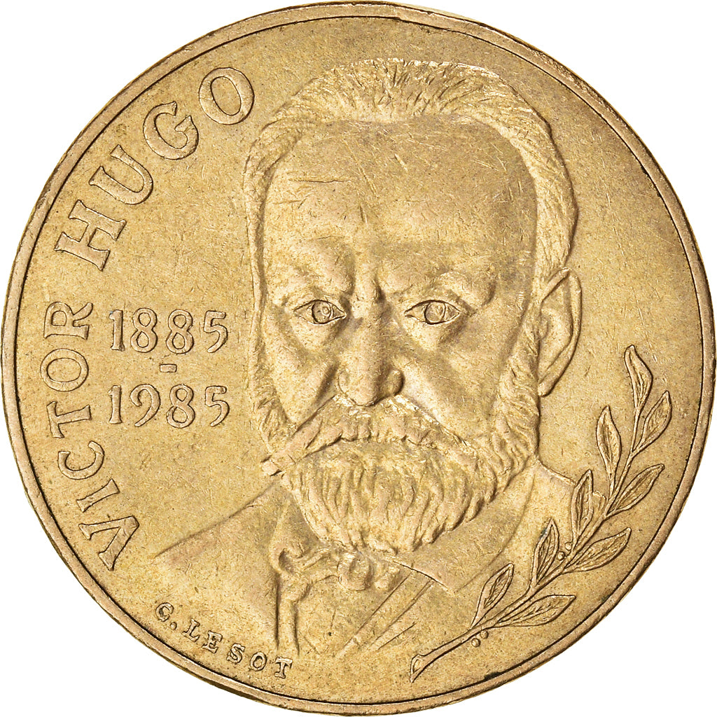 Moneda, Francia, 10 Francs, 1985, Victor Hugo, MBC, Cuproníquel, KM:956