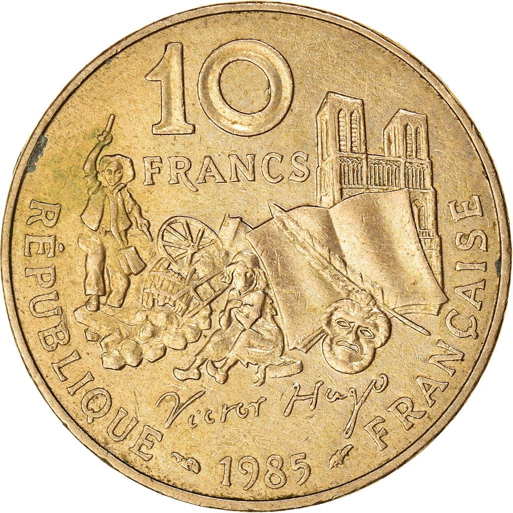 Moneda, Francia, 10 Francs, 1985, Victor Hugo, MBC, Cuproníquel, KM:956