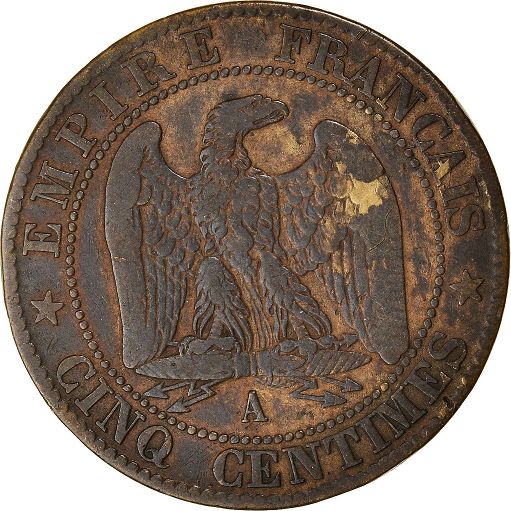 Coin, France, Napoleon III, 5 Centimes, 1854, Paris, VF(30-35), Bronze