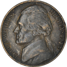 Moneta, Stati Uniti, Jefferson Nickel, 5 Cents, 1943, U.S. Mint, Philadelphia