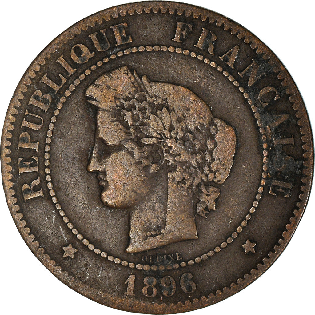 Coin, France, Cérès, 5 Centimes, 1896, Paris, VF(30-35), Bronze, KM:821.1