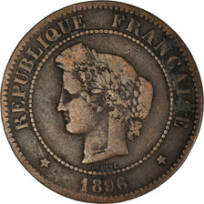 Coin, France, Cérès, 5 Centimes, 1896, Paris, VF(30-35), Bronze, KM:821.1