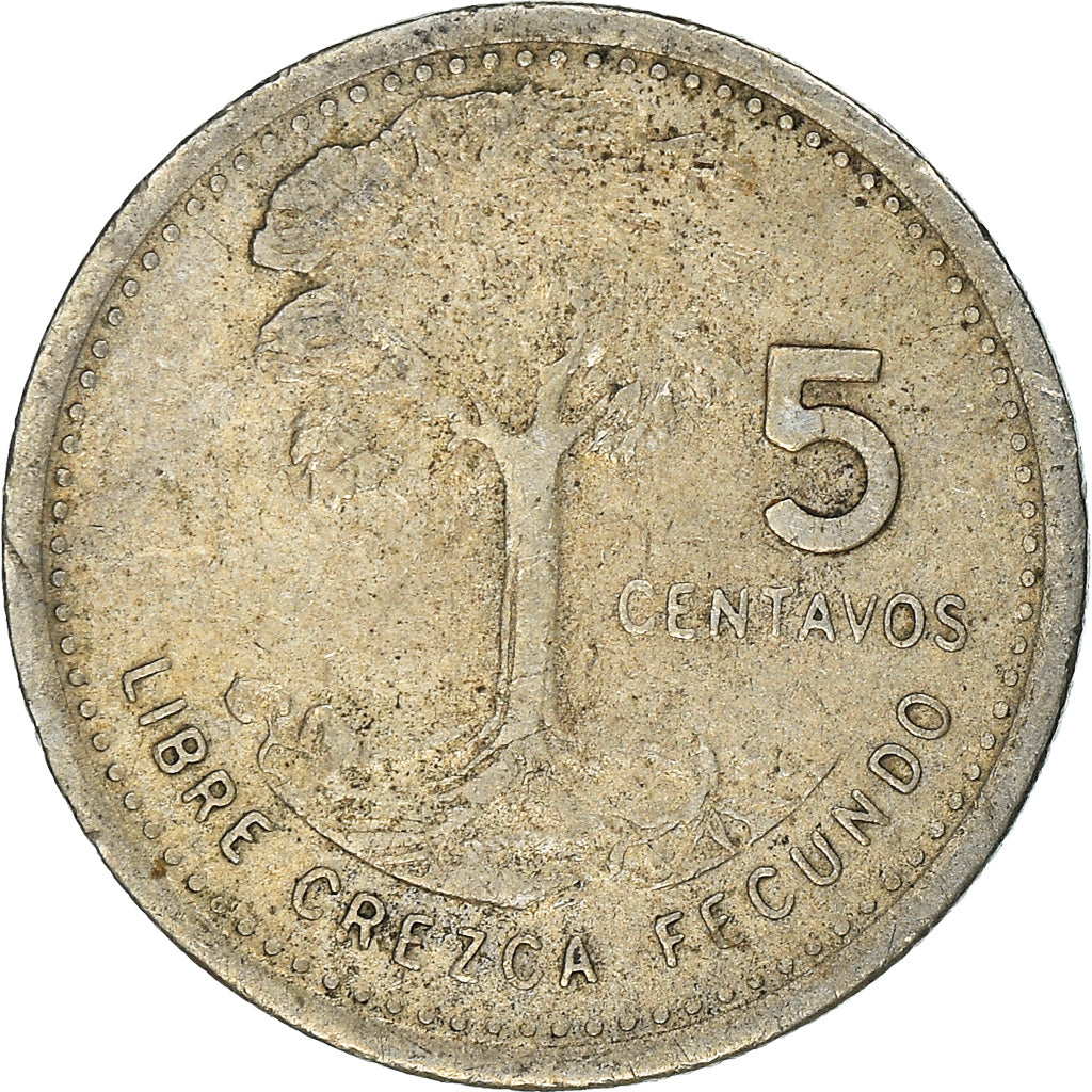 Münze, Guatemala, 5 Centavos, 1977, SS, Copper-nickel, KM:270