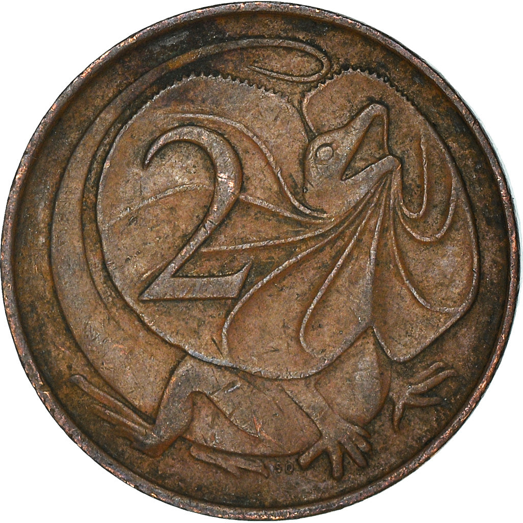 Moeda, Austrália, Elizabeth II, 2 Cents, 1966, Melbourne, EF(40-45), Bronze