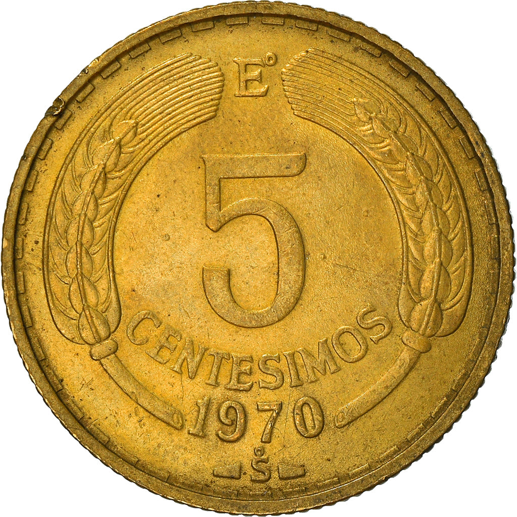 Coin, Chile, 5 Centesimos, 1970, Santiago, EF(40-45), Aluminum-Bronze, KM:190
