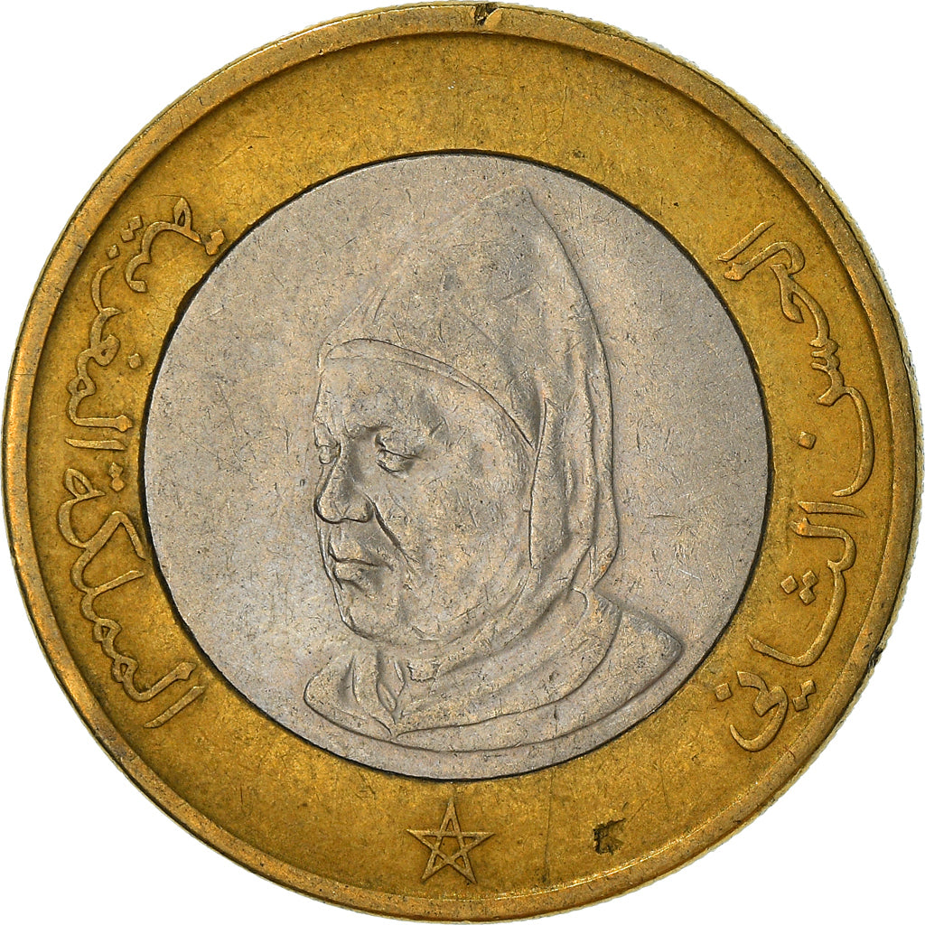 Coin, Morocco, al-Hassan II, 10 Dirhams, 1995, Paris, EF(40-45), Bi-Metallic