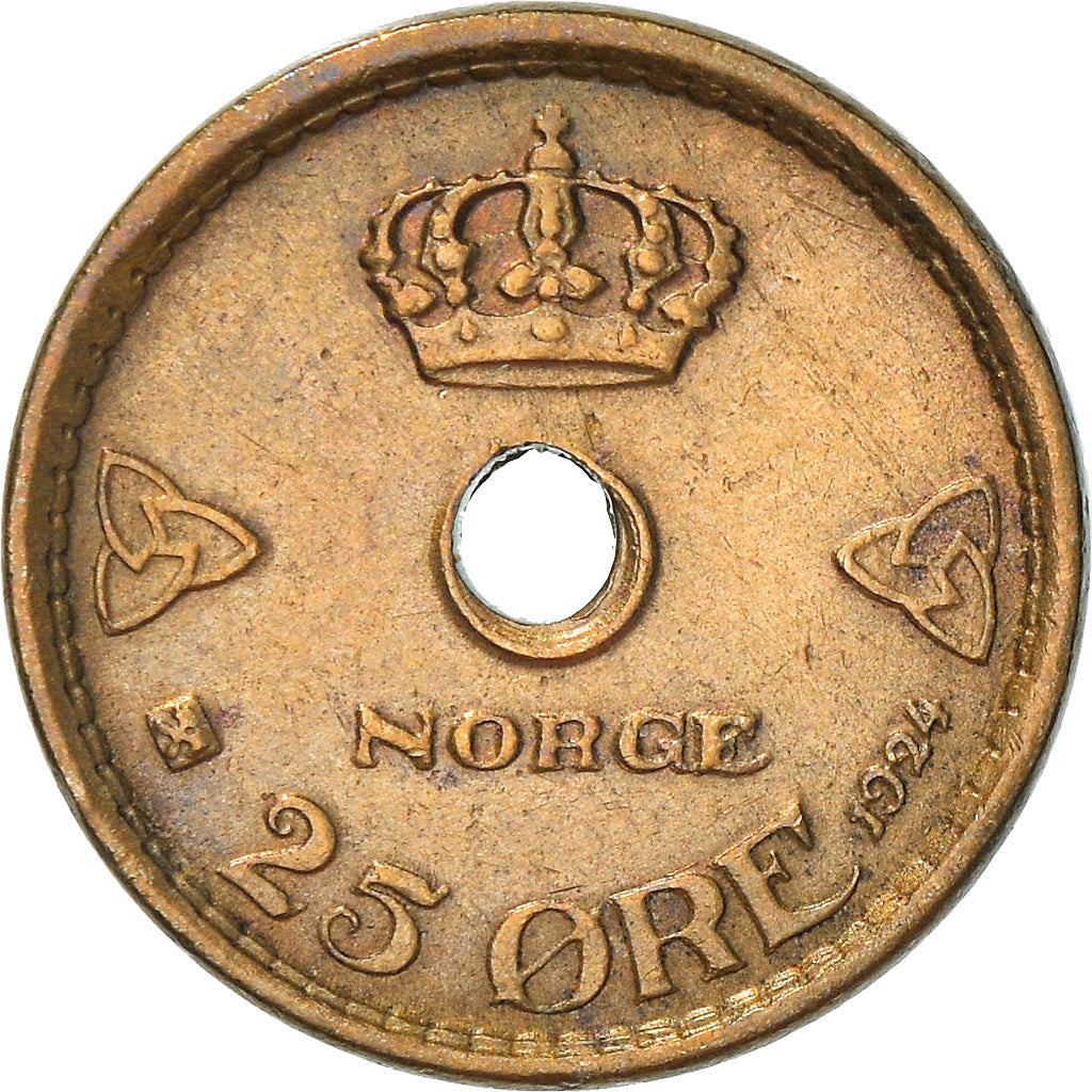 Monnaie, Norvège, Haakon VII, 25 Öre, 1924, TB+, Copper-nickel, KM:384