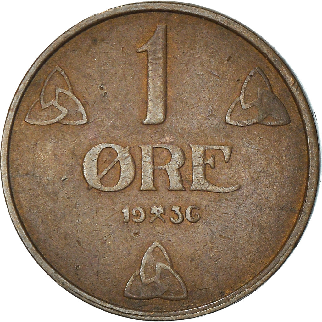 Moeda, Noruega, Haakon VII, Ore, 1936, EF(40-45), Bronze, KM:367