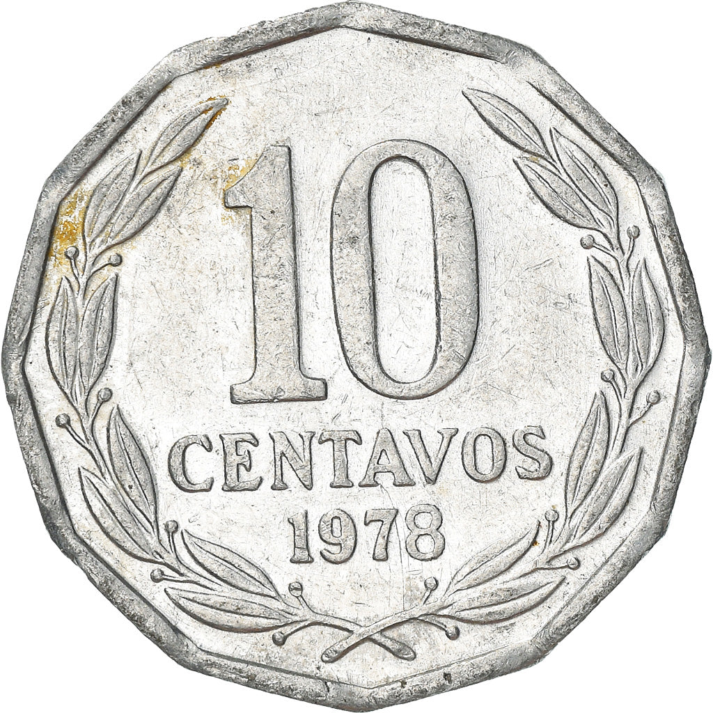 Moneta, Cile, 10 Centavos, 1978, Santiago, BB, Alluminio, KM:205a