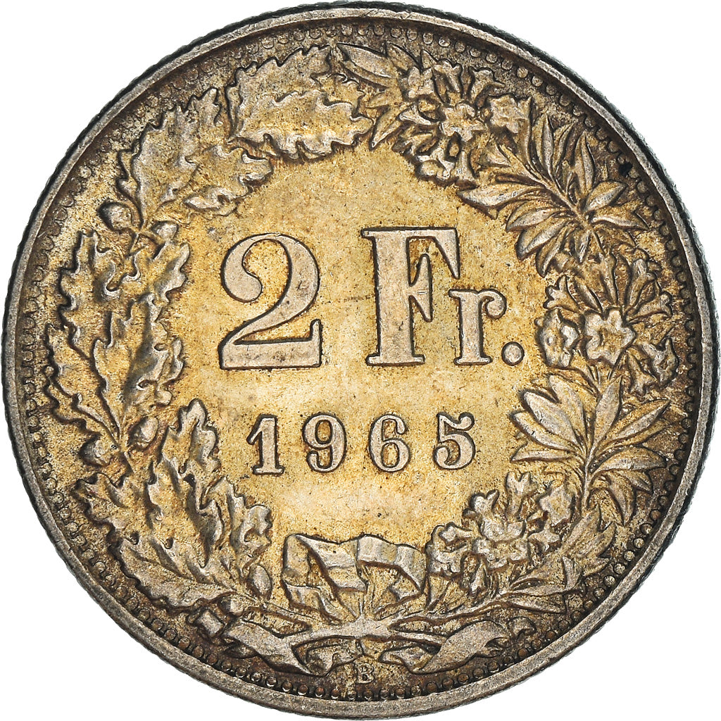 Münze, Schweiz, 2 Francs, 1965, Bern, SS, Silber, KM:21