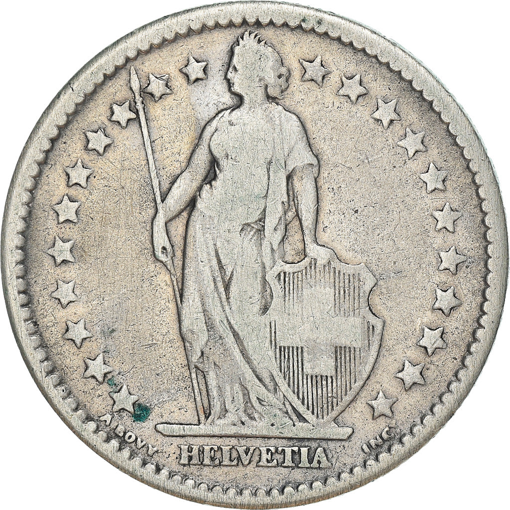 Coin, Switzerland, 2 Francs, 1878, Bern, VF(30-35), Silver, KM:21