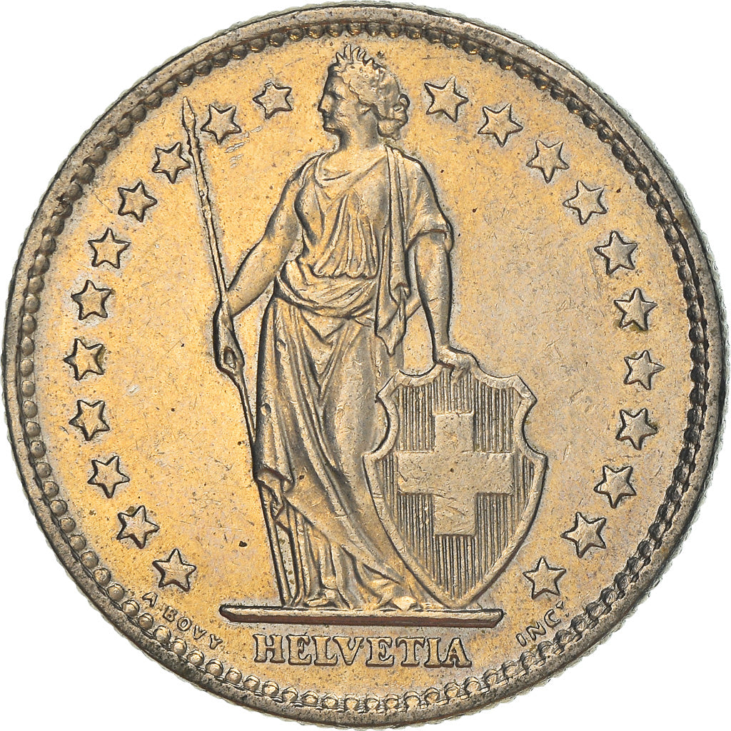 Coin, Switzerland, 2 Francs, 1977, Bern, EF(40-45), Copper-nickel, KM:21a.1