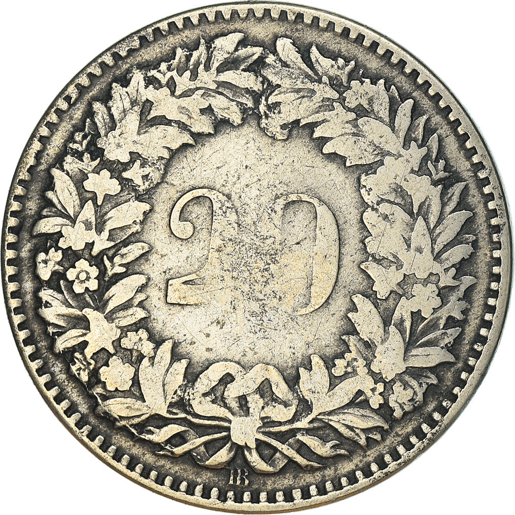 Coin, Switzerland, 20 Rappen, 1850, Bern, VF(20-25), Billon, KM:7