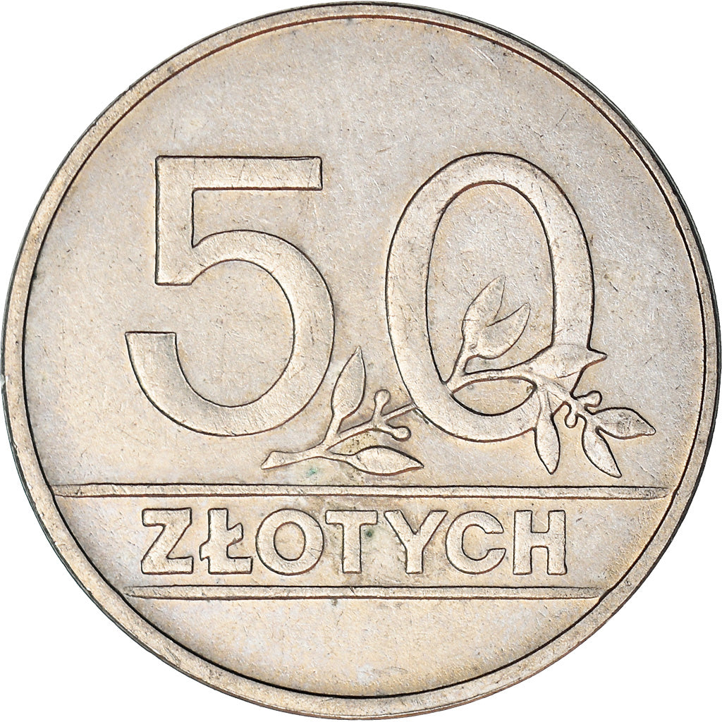 Coin, Poland, 50 Zlotych, 1990, Warsaw, EF(40-45), Copper-nickel, KM:216