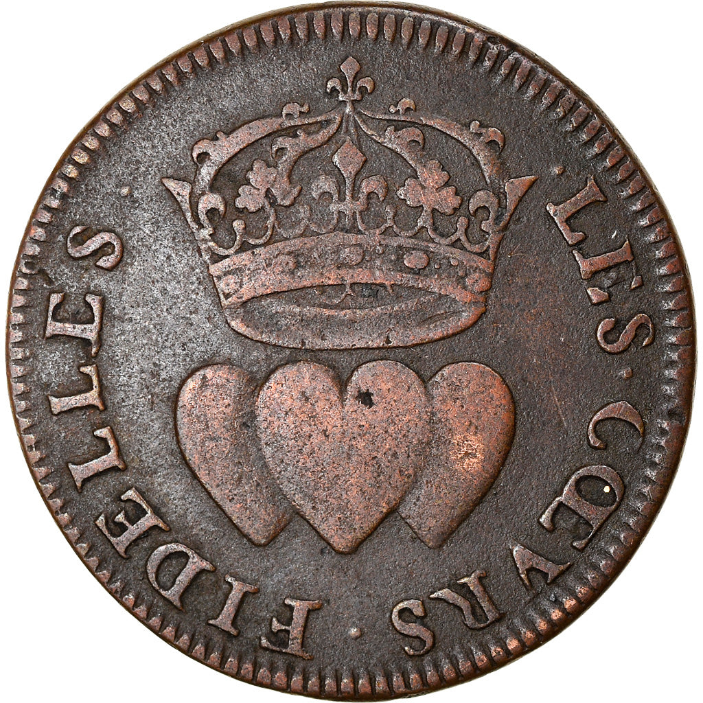 France, Jeton, Royal, Les Coeurs Fidèles, History, TTB, Cuivre, Feuardent:12900