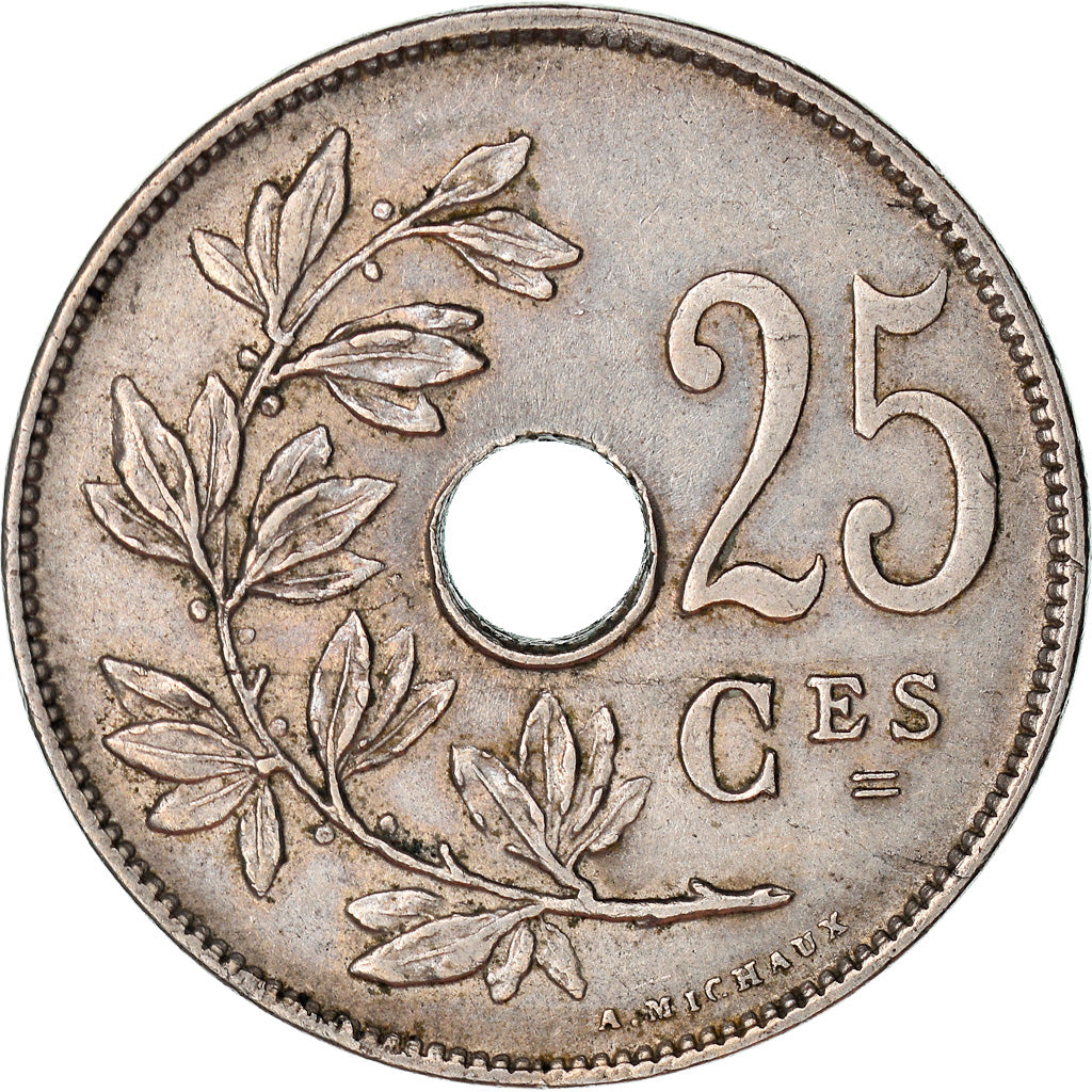 Moneta, Belgio, 25 Centimes, 1926, BB, Rame-nichel, KM:68.1