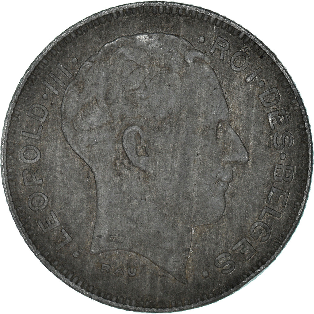 Moneta, Belgio, 5 Francs, 5 Frank, 1943, BB, Zinco, KM:129.1