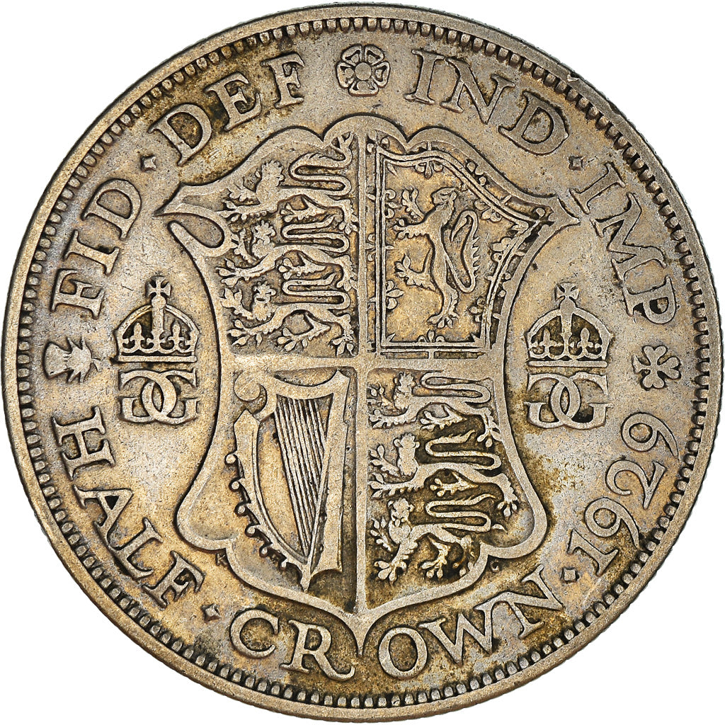 Munten, Groot Bretagne, George V, 1/2 Crown, 1929, FR+, Zilver, KM:835