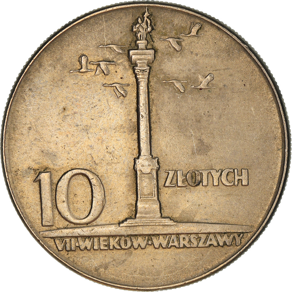 Moneda, Polonia, 10 Zlotych, 1965, Warsaw, MBC, Cobre - níquel, KM:55