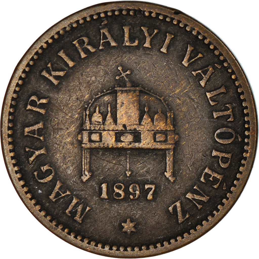 Moeda, Hungria, Franz Joseph I, 2 Filler, 1897, Kormoczbanya, EF(40-45), Bronze