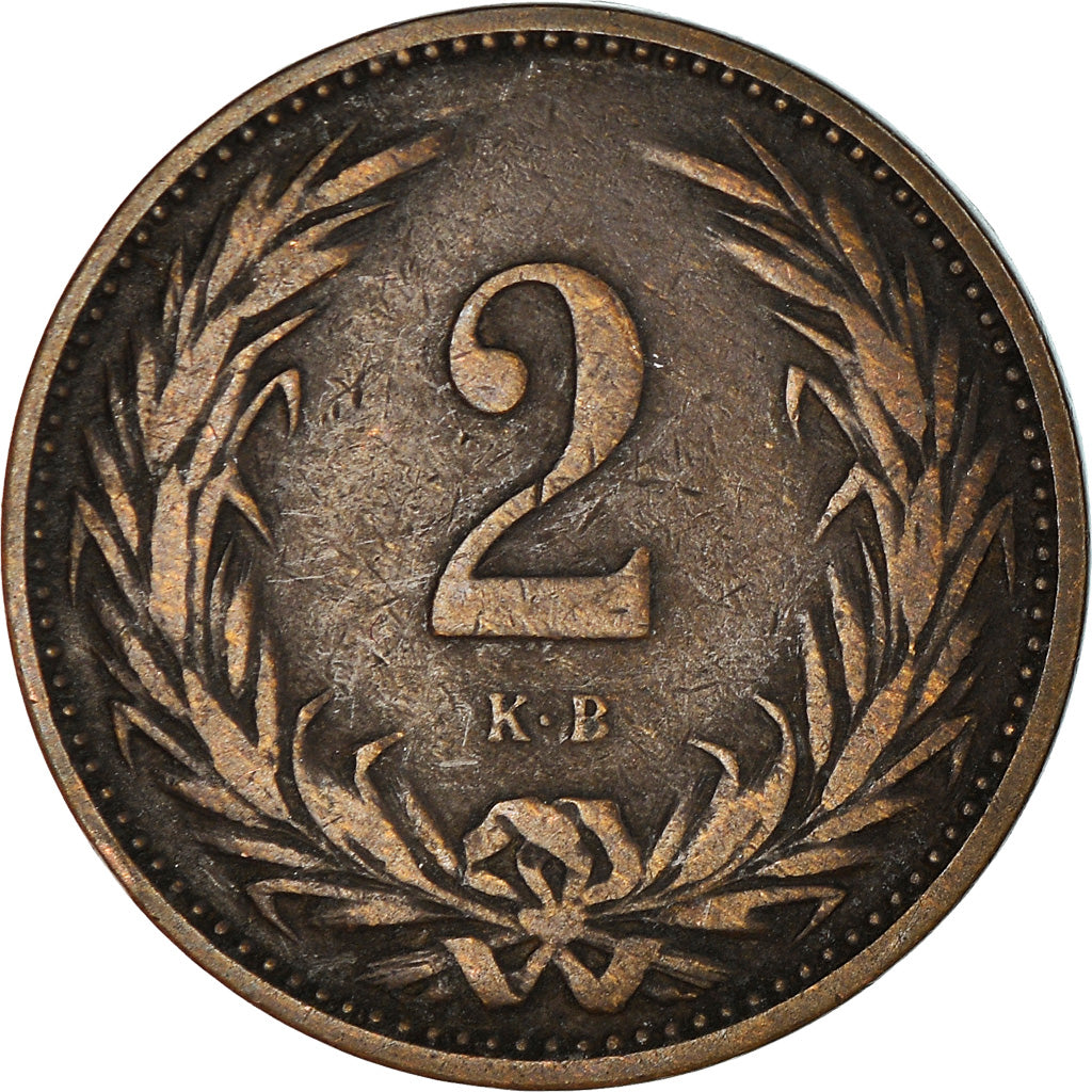 Moeda, Hungria, Franz Joseph I, 2 Filler, 1897, Kormoczbanya, EF(40-45), Bronze