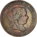 Coin, Spain, Isabel II, 5 Centimos, 1868, Madrid, VF(20-25), Copper, KM:635.1