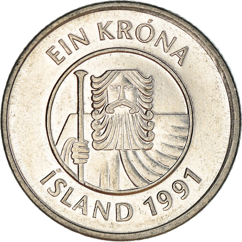 Monnaie, Iceland, Krona, 1991, TTB, Nickel plated steel, KM:27A