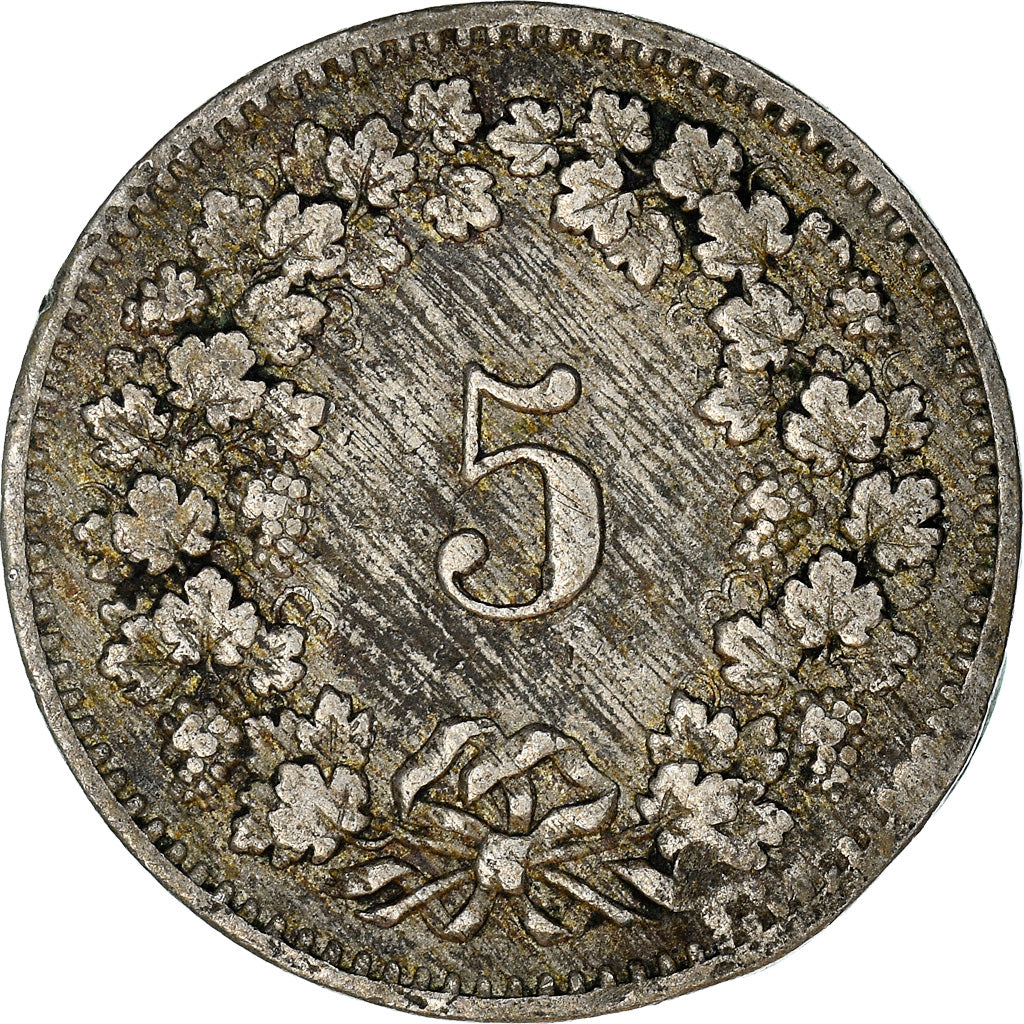Coin, Switzerland, 5 Rappen, 1888, Bern, VF(20-25), Copper-nickel, KM:26